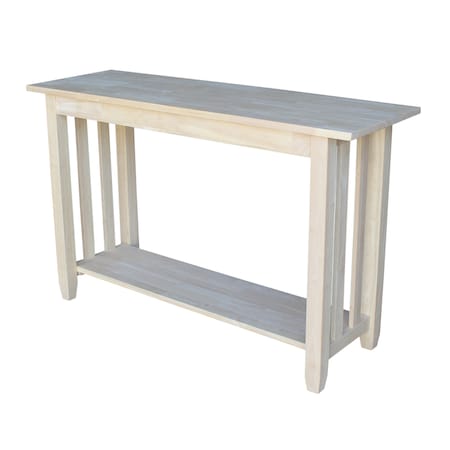 International Concepts Rectangle Mission Console Or Sofa Table, 48 W, 16 L, 30 in H, Wood, Unfinished BJ6S